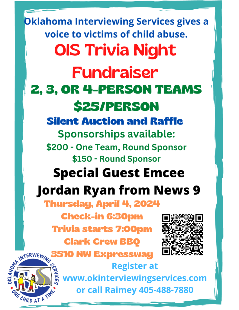OIS Trivia Night Fundraiser brochure $200 per team $150 round sponsor April 4th 2024 Clark Crew barbeque 